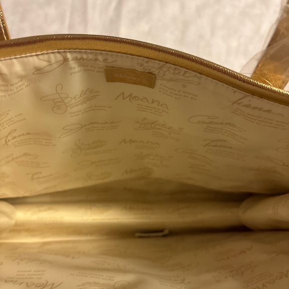 Disney Gold Metallic Tote Bag with Textured Finish - Picture 6 of 7